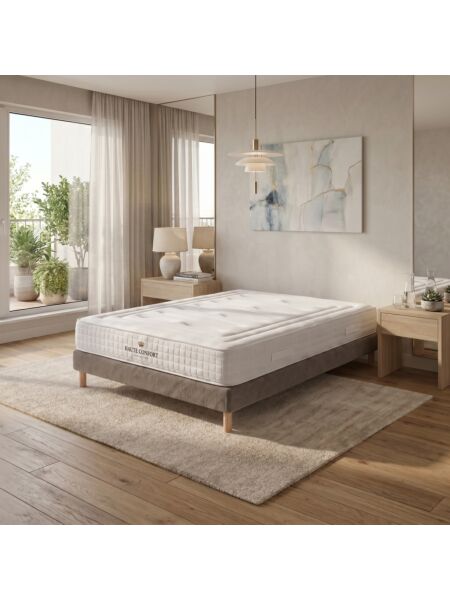 Conjunto Altesse com Sommier rígido 15 cm Ascot Taupe - Colchão e Cama