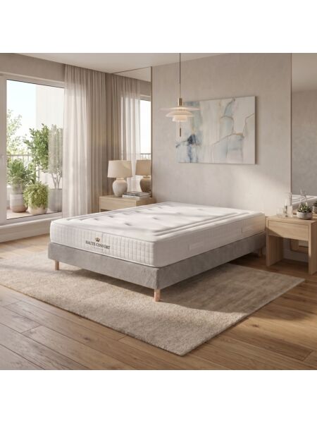 Conjunto Altesse com Sommier rígido 20 cm Ascot Taupe - Colchão e Cama