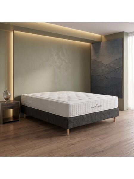 Conjunto Aurelien com Sommier rígido 20 cm Ascot Black - Colchão e Cama