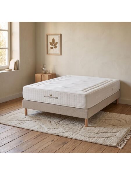 Conjunto Dorea com Sommier rígido 15 cm Ascot Taupe - Colchão e Cama