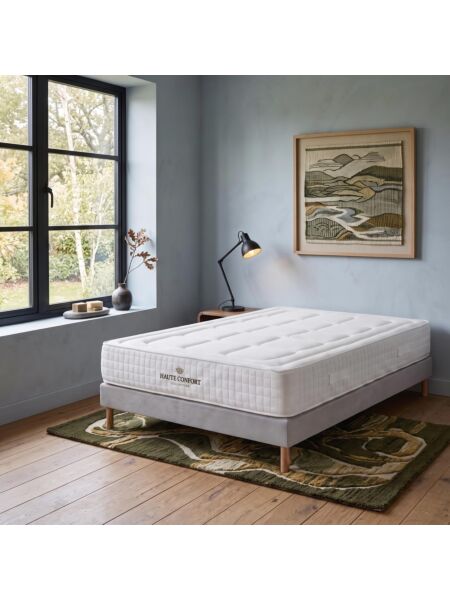 Conjunto Montreval com Sommier rígido 15 cm Cinza - Colchão e Cama