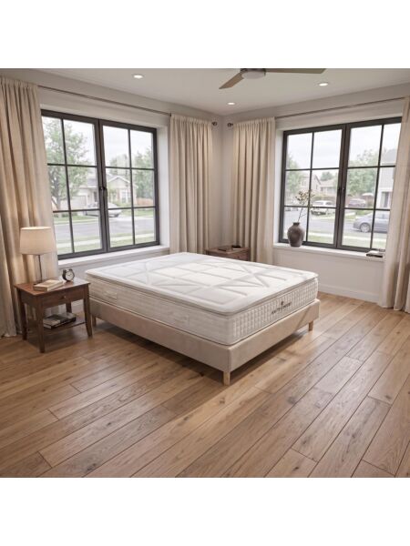 Conjunto Villeroy com Sommier rígido 20 cm Bege - Colchão e Cama