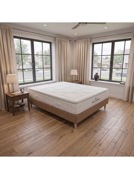 Conjunto Villeroy com Sommier rígido 20 cm Milano Tabac - Colchão e Cama