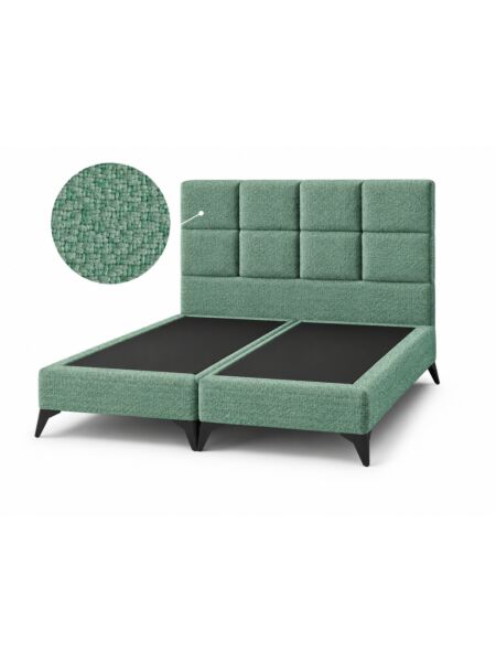 Conjunto Sommier Windsor e Cabeceira Camille — 2 bases Heritage Water Green — 2x 200 x 80 cm