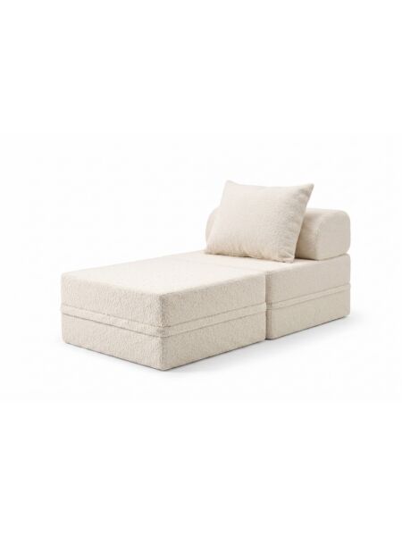 Sofá Modular 1 Lugar + Puff Convertível Bouclette