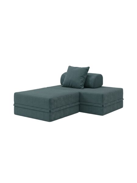 Sofá Modular 2 Lugares + Puff Convertível  Veludo Regular