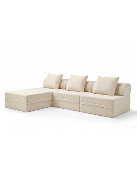 Sofá Modular 3+1+Puff Convertível  Bouclette