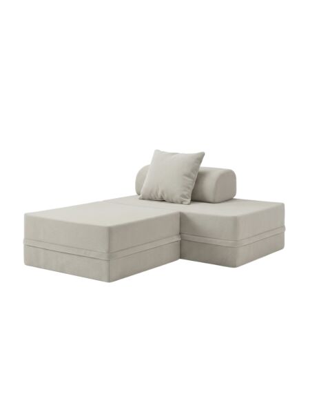 Sofá Modular 2 Lugares + Puff  Convertível  Liso