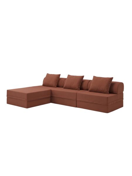 Sofá Modular 3+1+Puff  Convertível  Liso