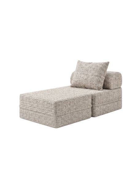 Sofá Modular 1 Lugar + Puff Convertível  Tweed