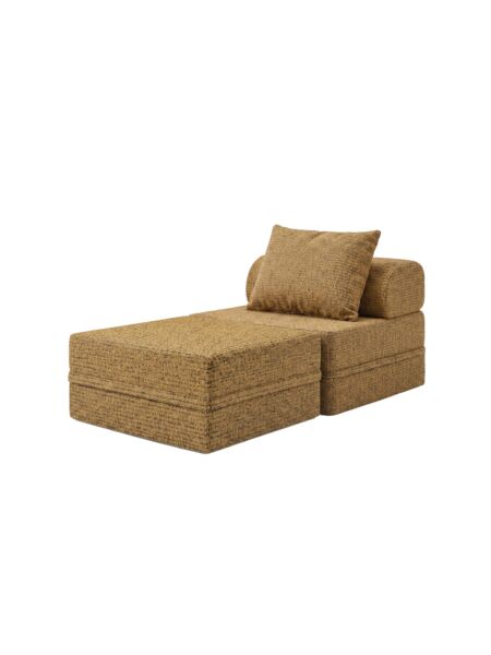 Sofá Modular 1 Lugar + Puff Convertível  Tweed