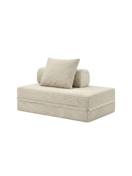Sofá Modular 2 Lugares Convertível  Veludo Listado