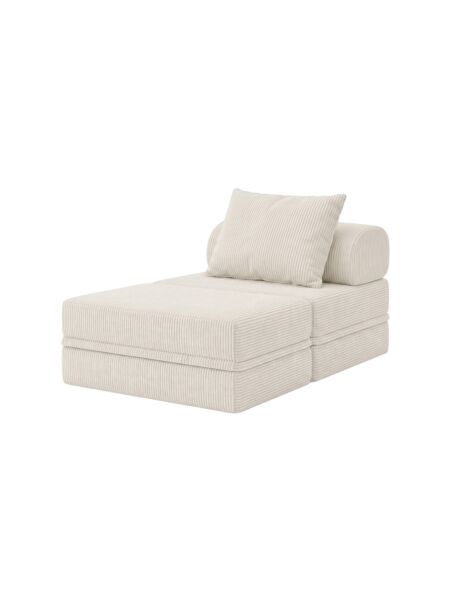 Sofá Modular 1 Lugar + Puff  Convertível  Veludo Regular