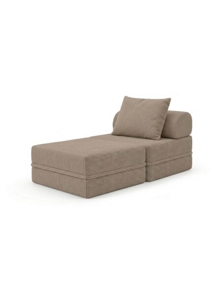 Sofá Modular 1 Lugar + Puff  Convertível  Veludo Regular