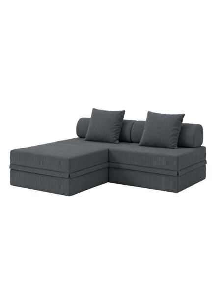 Sofá Modular 3 Lugares + Puff  Convertível  Veludo Regular