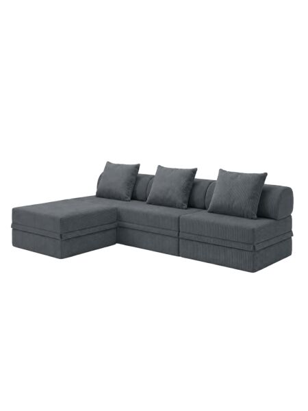 Sofá Modular 3+1+Puff  Convertível  Veludo Regular