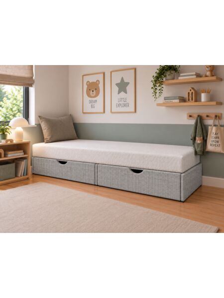 Sommier com gavetas Alice Tribu Cement — 190 x 70 cm — ambiente