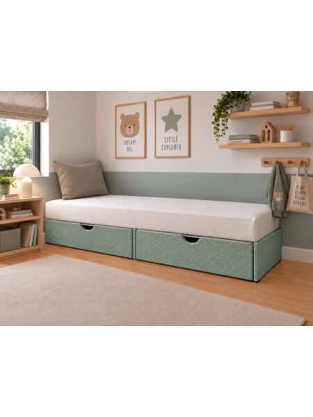 Sommier com gavetas Alice Heritage Water Green — 190 x 70 cm — ambiente