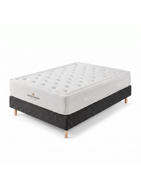 Conjunto Aurelien com Sommier rígido 20 cm Ascot Black - Colchão e Cama