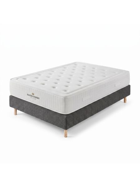 Conjunto Aurelien com Sommier rígido 20 cm Ascot Graphite - Colchão e Cama