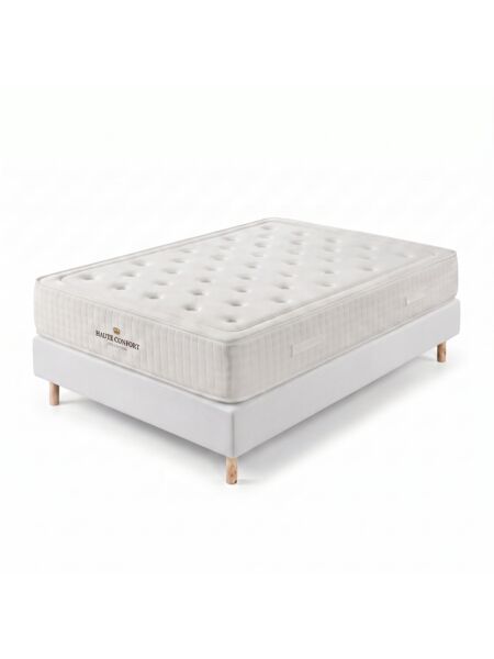 Conjunto Aurelien com Sommier rígido 20 cm Branco - Colchão e Cama