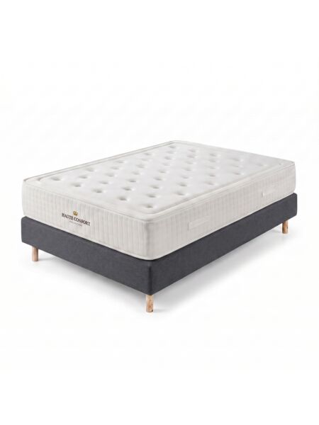 Conjunto Aurelien com Sommier rígido 20 cm Milano Anthracite - Colchão e Cama