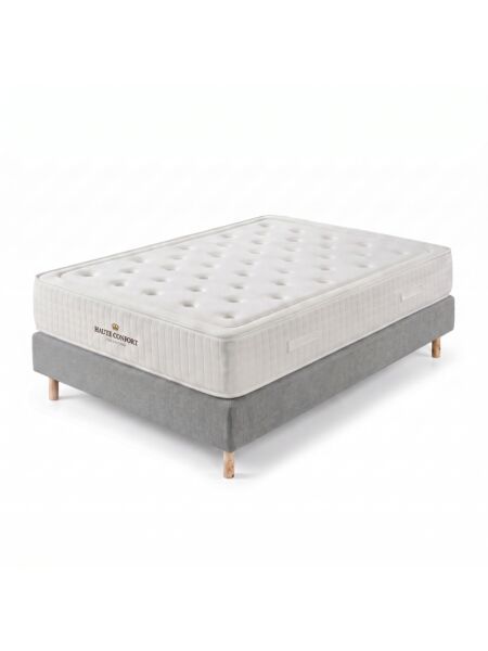 Conjunto Aurelien com Sommier rígido 20 cm Milano Ash - Colchão e Cama