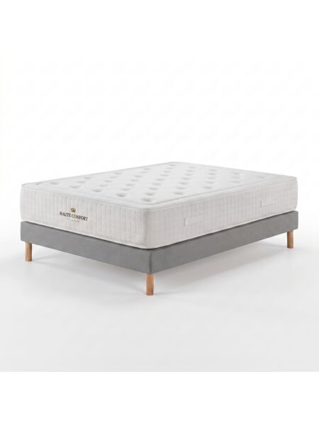 Conjunto Aurelien com Kit de madeira 15 cm Cinza - Colchão e Cama