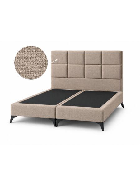 Conjunto Sommier Windsor e Cabeceira Camille — 2 bases Milano Taupe — 2x 200 x 80 cm