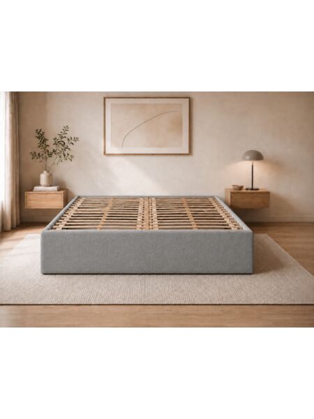 Estrutura de cama Belmont Milano Ash — 200 x 200 cm — ambiente