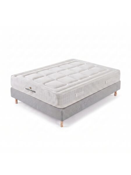 Conjunto Montreval com Sommier rígido 20 cm Cinza - Colchão e Cama