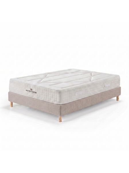 Conjunto Valdemont com Sommier rígido 20 cm Bege - Colchão e Cama