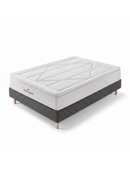 Conjunto Villeroy com Sommier rígido 20 cm Ascot Graphite - Colchão e Cama