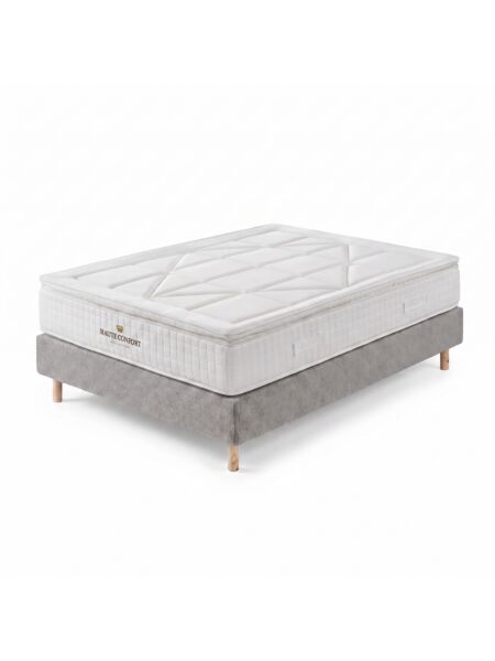 Conjunto Villeroy com Sommier rígido 20 cm Ascot Taupe - Colchão e Cama