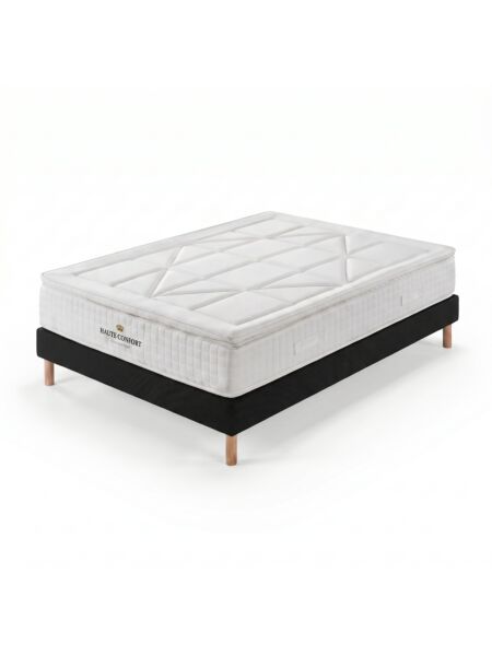 Conjunto Villeroy com Kit de madeira 15 cm Preto - Colchão e Cama